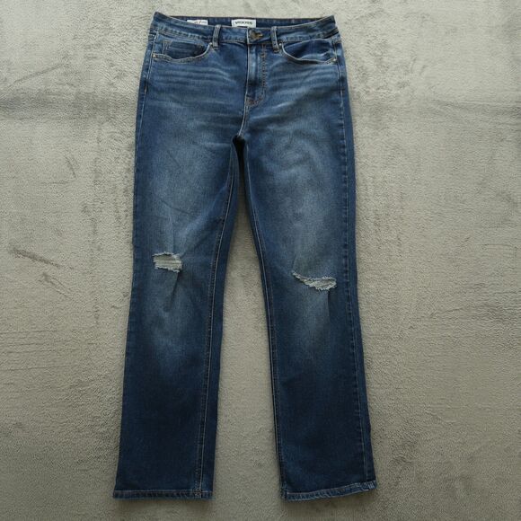 VIGOSS Jeans Women's Size 29 Mid-Rise Ace Straight Denim 29" Inseam Distressed - Picture 1 of 16